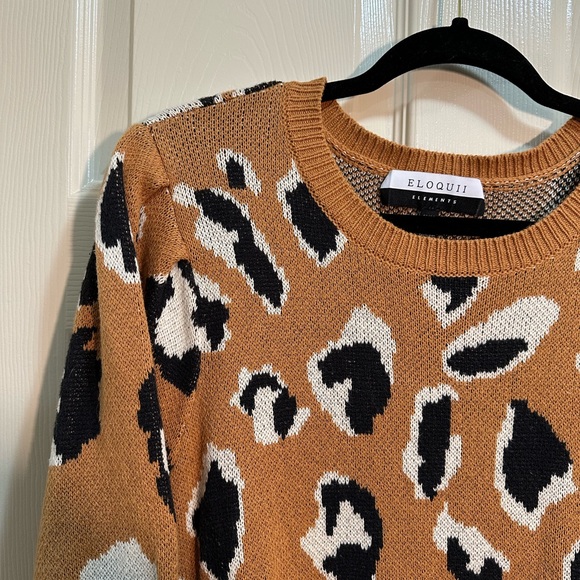 Eloquii Elements plus size long sleeve sweater dress animal print size 22/24 - Picture 3 of 5